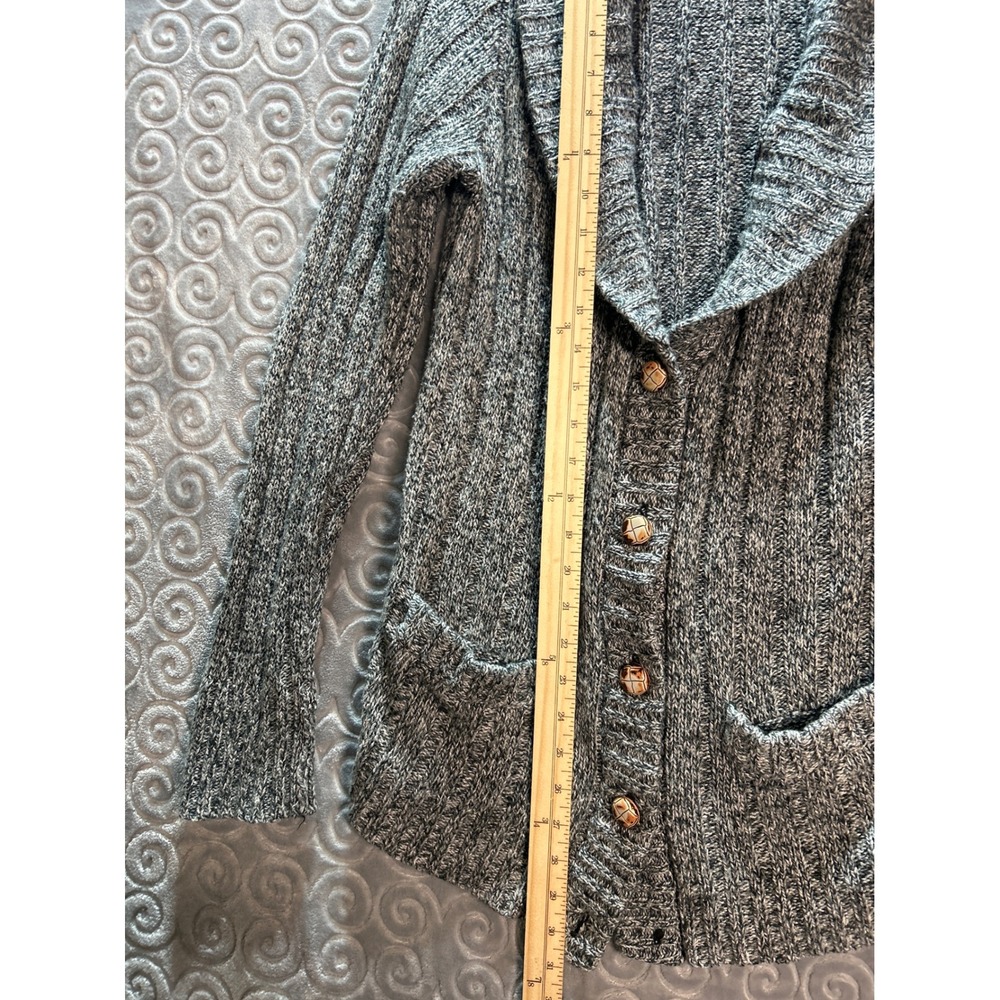 I LOVE H81 Women's Gray Knit Shawl Collar Cardigan Sweater‎ Size Large - Picture 3 of 8